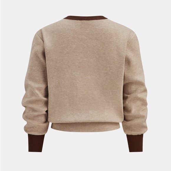 Commense Knit Tan and Brown Women's Skirt and sweater set - Picture 4 of 7